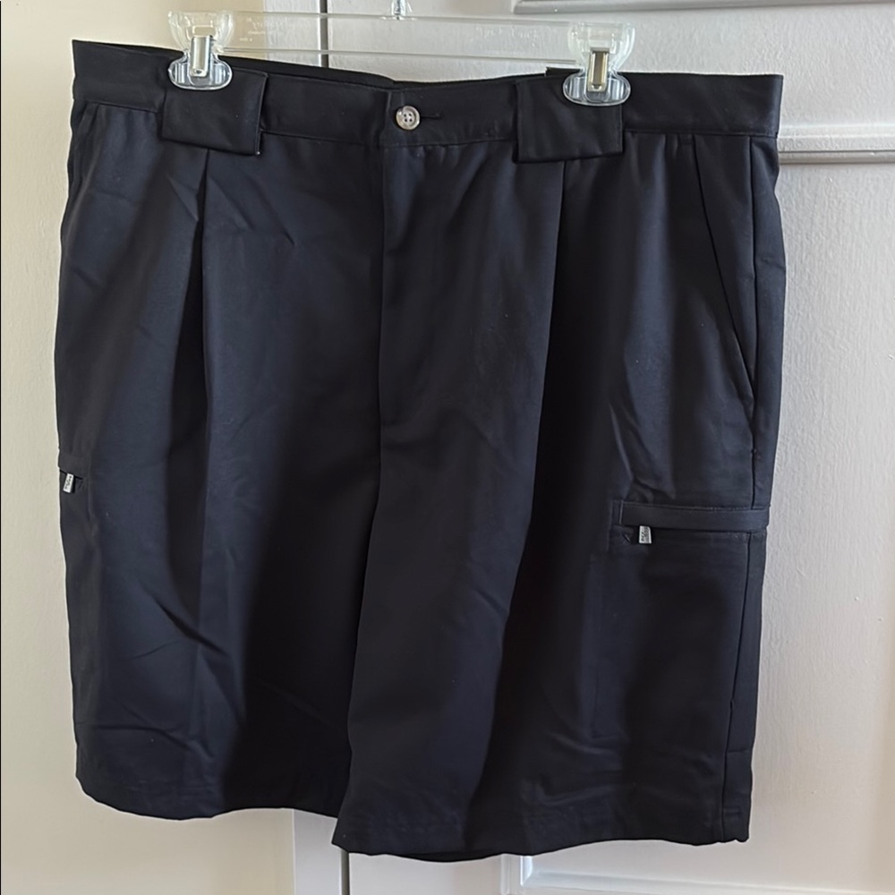 Izod Black Flat Front Shorts Classic Style